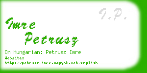 imre petrusz business card